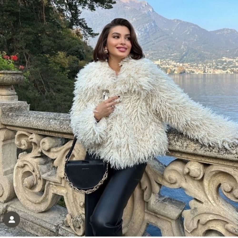 NWT ZARA FAUX fur jacket bloggers favorite